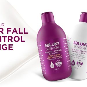 bblunt hair fall control shampoo & conditioner combo | with pea protein & caffeine | for stronger hair | controls hair fall | strengthens & nourishes hair | for men & women | 300 ml + 250 g