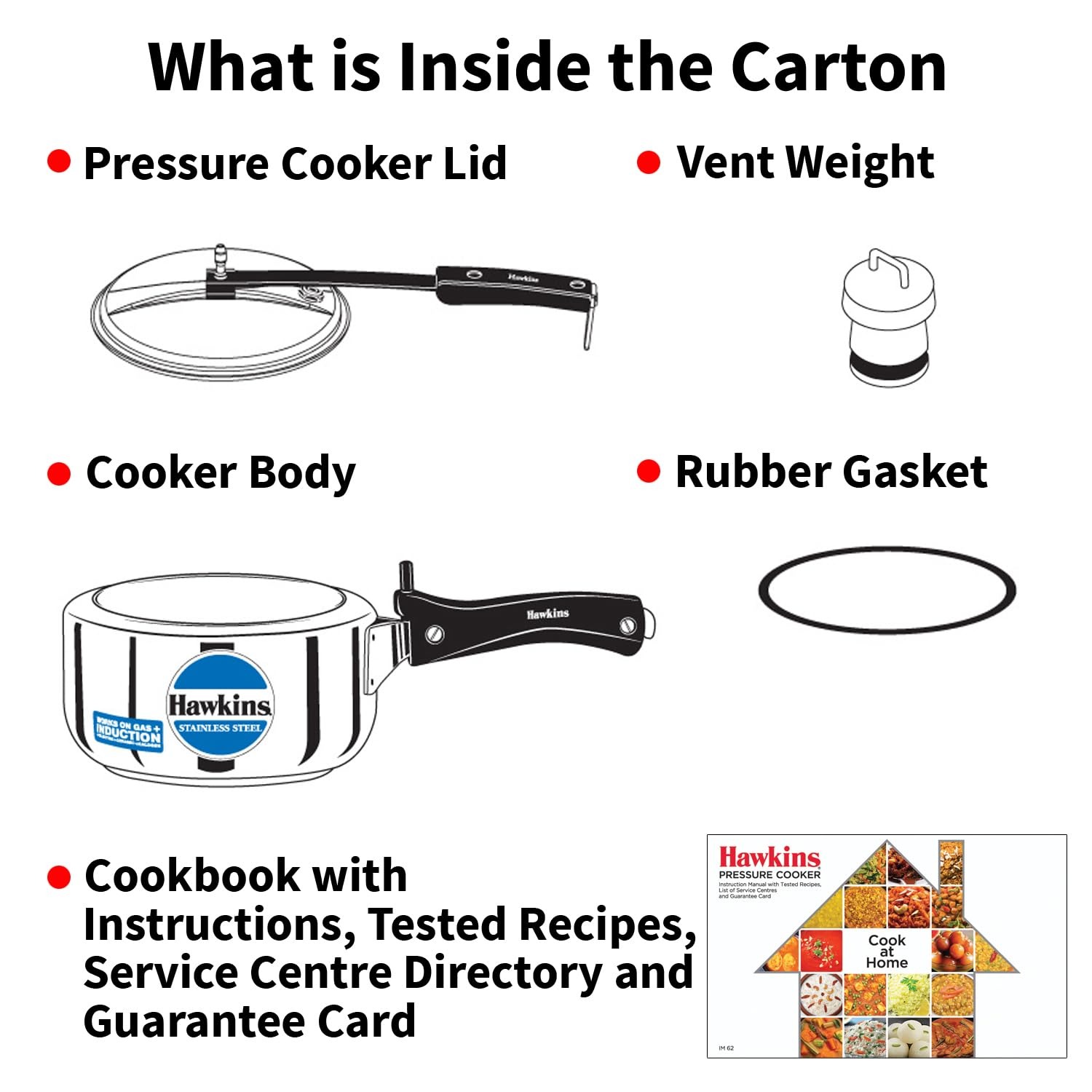 hawkins 3 litre inner lid pressure cooker, stainless steel cooker, wide design pan cooker, induction cooker, silver (hss3w)