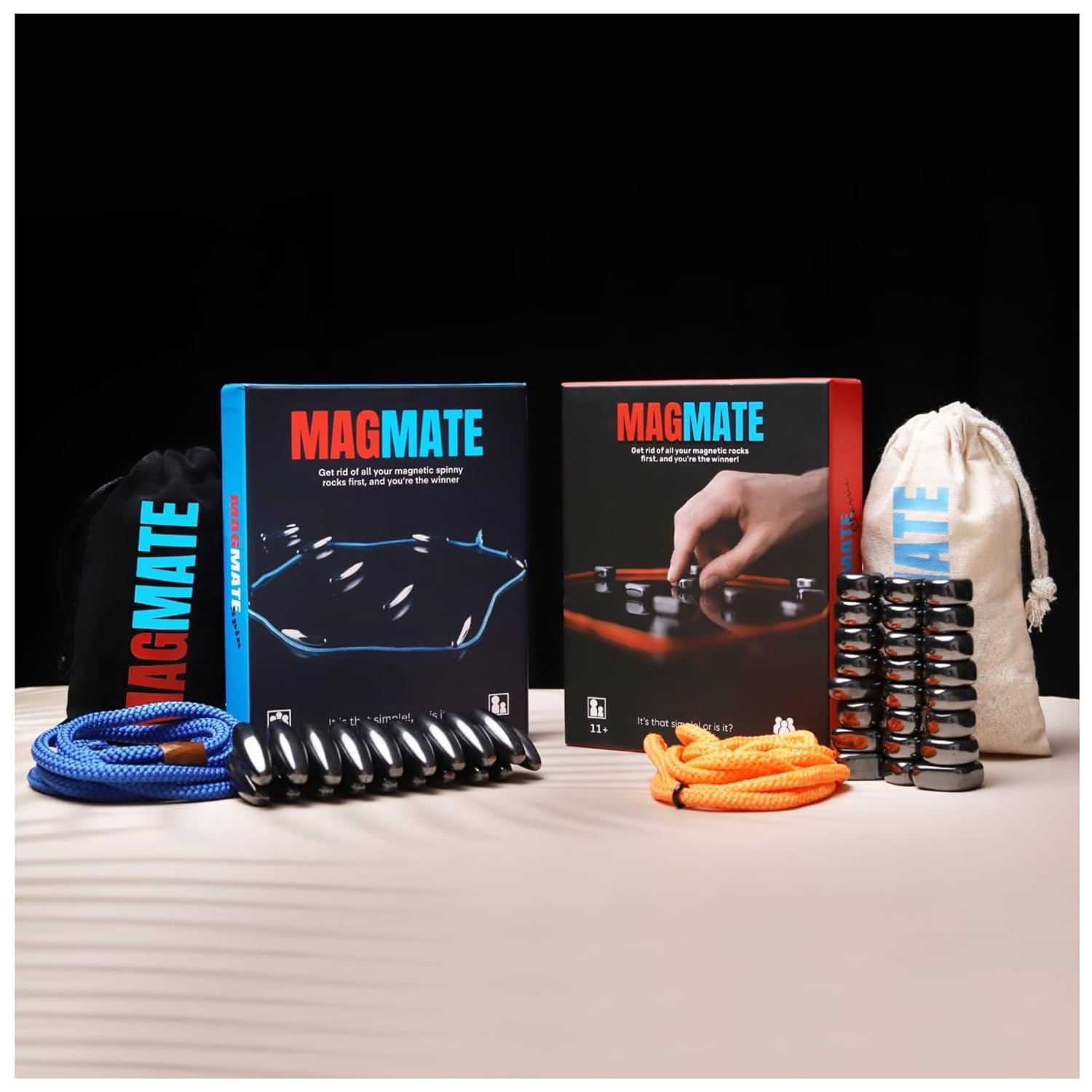 magmate original magnetic board game – ages 3+ fun strategy & educational game for kids & adults – includes 24 irregular magnets, rope, travel pouch – portable puzzle for family & travel (classic)